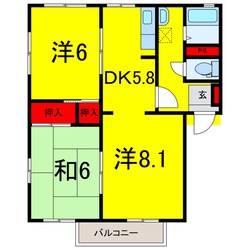 スポーツセンター駅 徒歩26分 2階の物件間取画像